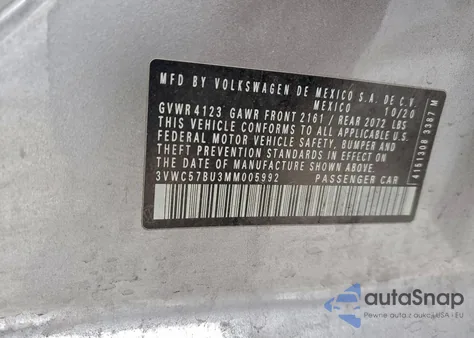 2021 Volkswagen Jetta S from USA, damaged, VIN 3VWC57BU3MM005992